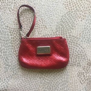 Guess red wristlet